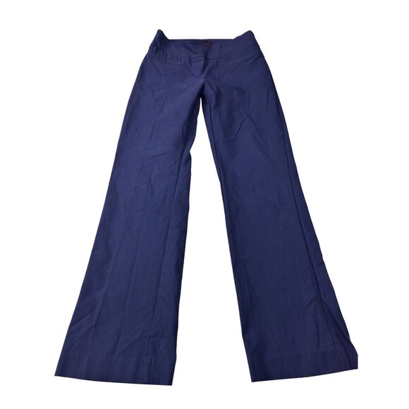 Rekucci Womens Wide-Leg Pants Size 2P Navy Rayon/Nylon/Spandex - Picture 1 of 11